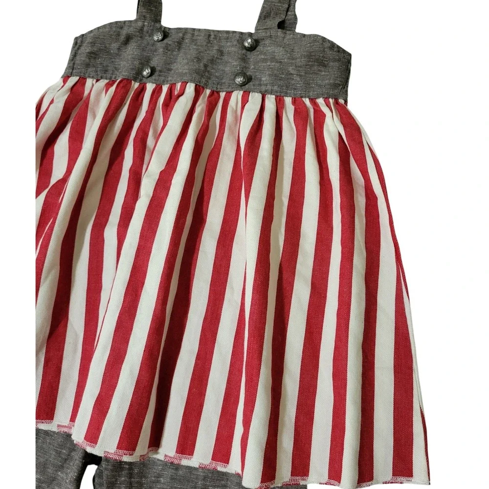 Adorable‎ Essentials Girls 8T Outfit Set Red Striped Top Ruffle Pants Coastal